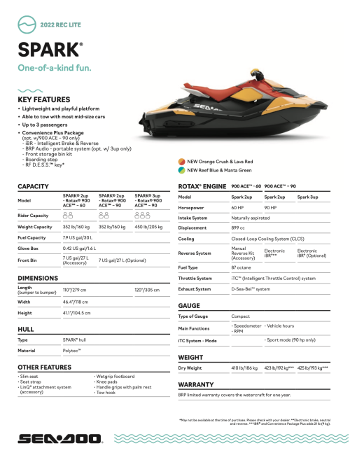 Sea-Doo Spark 2up 60 2022
