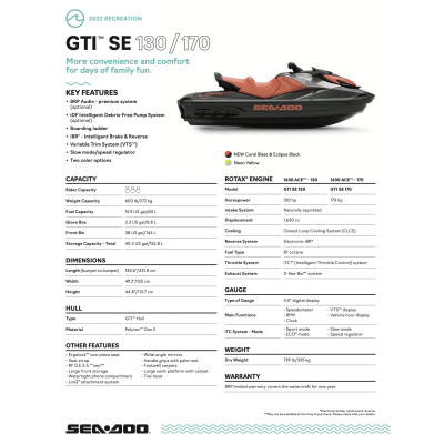 SEA-DOO GTI SE 170 iDF Audio 2022