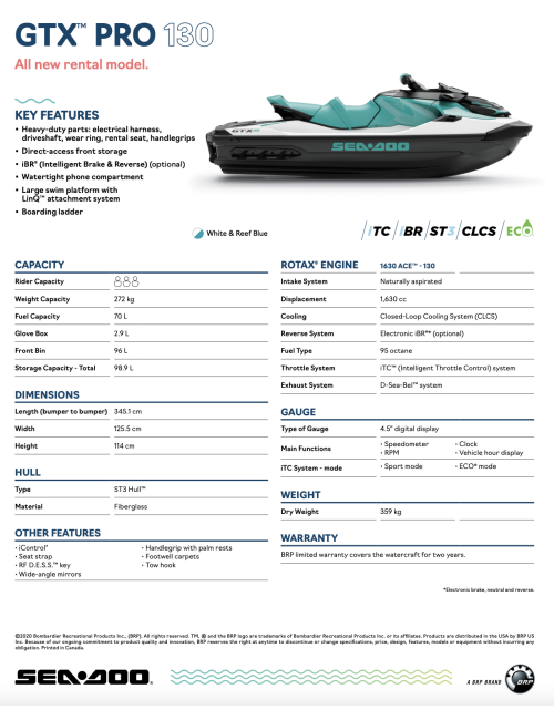 SEA-DOO GTX PRO iBR 130 2022