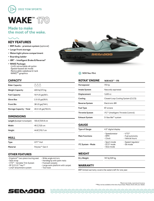 SEA-DOO Wake 170 2022