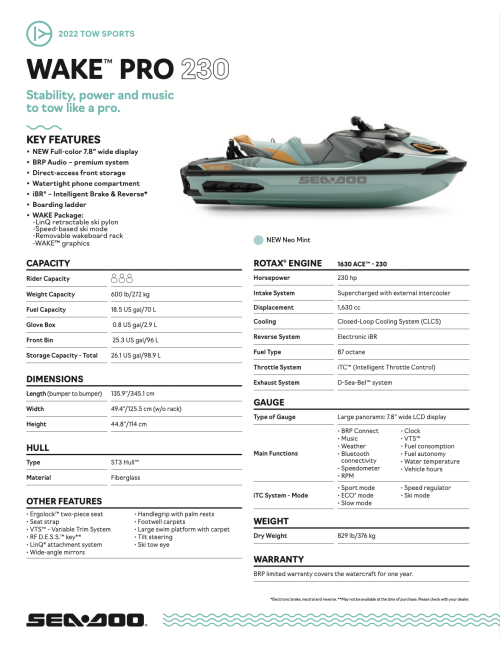 SEA-DOO Wake Pro 230 2022