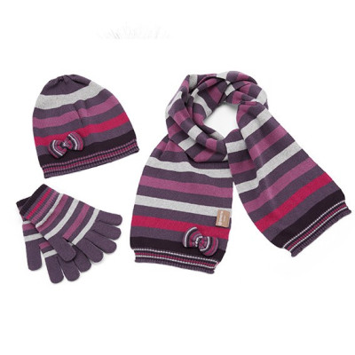 Children‘s' striped beanie set