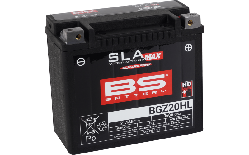 BS BATTERY SLA Max Battery Maintenance Free Factory Activated - BGZ20HL