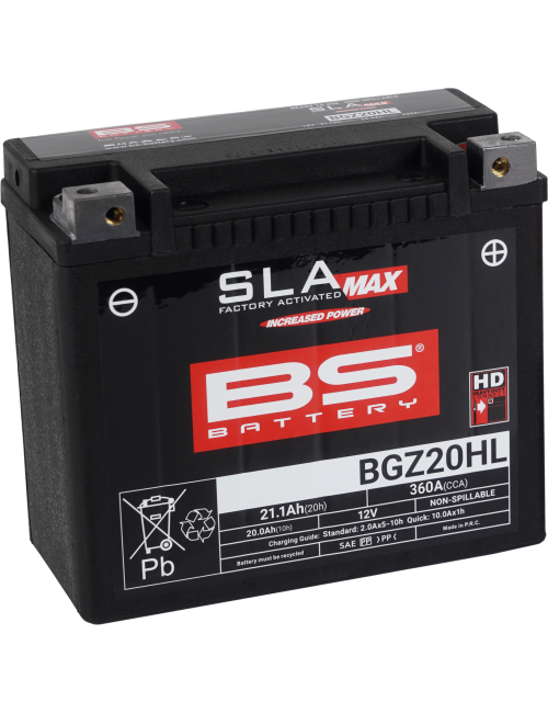 BS BATTERY SLA Max Battery Maintenance Free Factory Activated - BGZ20HL