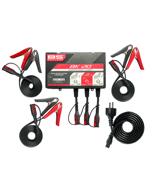 BS BATTERY BK20 Smart Battery Charger -6V/12V 3x2A
