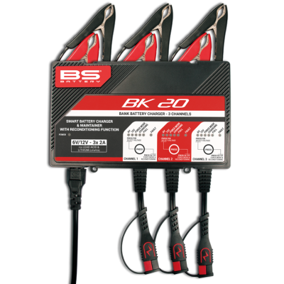BS BATTERY BK20 Smart Battery Charger -6V/12V 3x2A