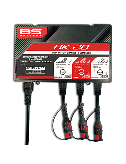 BS BATTERY BK20 Smart Battery Charger -6V/12V 3x2A