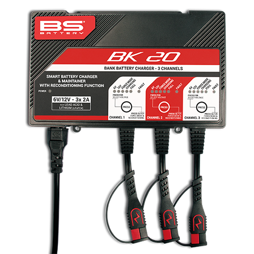 BS BATTERY BK20 Smart Battery Charger -6V/12V 3x2A