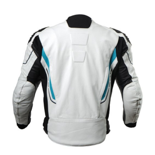 CFMOTO Men's Cycling White Leather Jacket