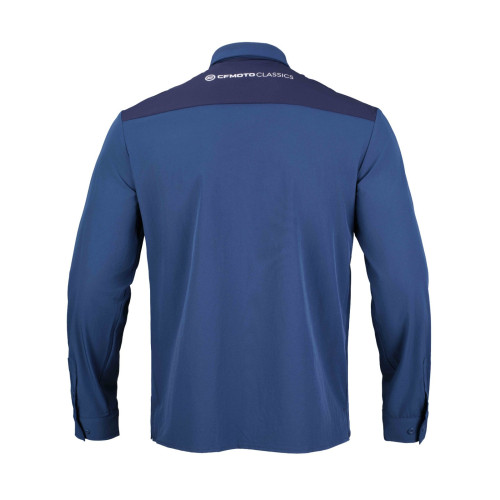 Men's Retro Blue Quick-Drying Long-Sleeved Shirt
