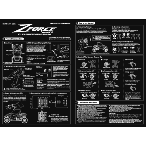 ZFORCE1000 SPORT R RC JUCĂRIE ALBA