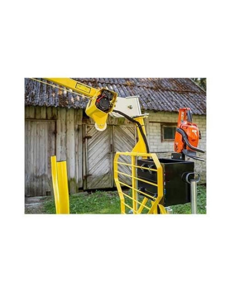 Luggage container with Iron Baltic chainsaw holder