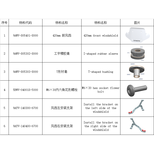 Front Windshield Assembly-Low (420mm)