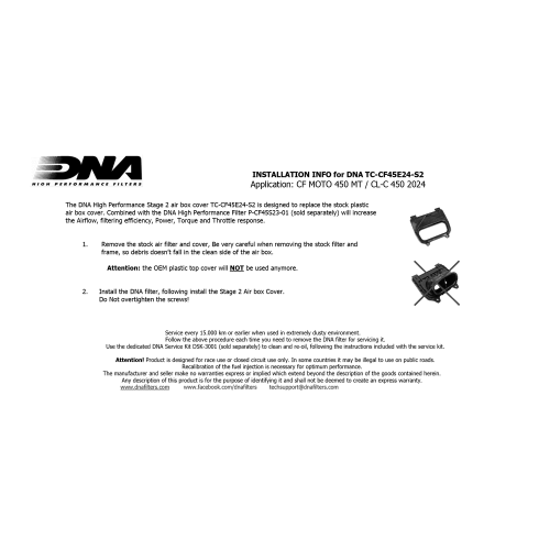 Filtru de aer DNA pentru CFMOTO 450 MT