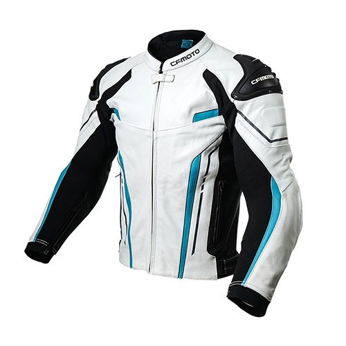 CFMOTO geaca riding de piele alba